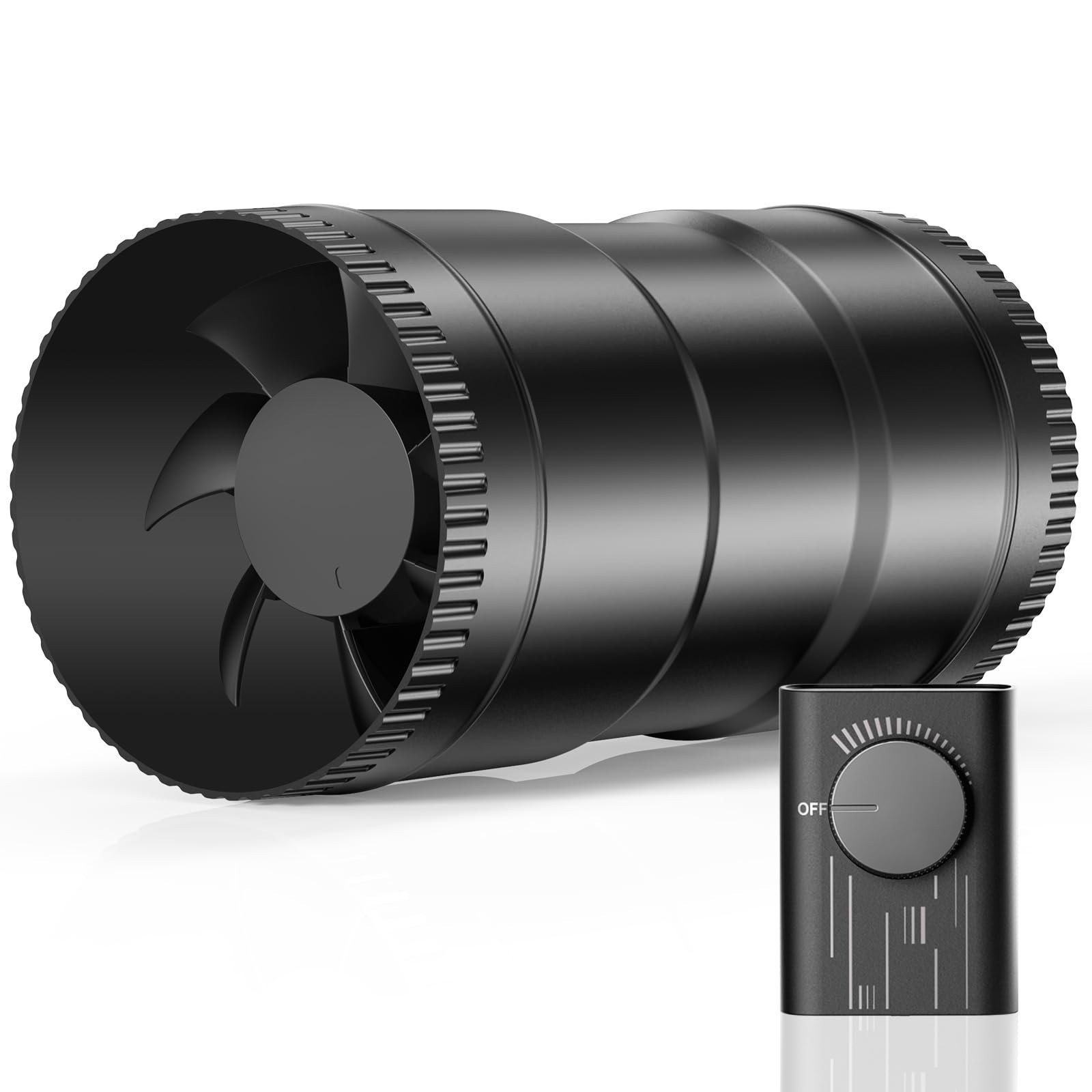 Hon&Guan 4 Inch Inline Booster Duct Fan with Speed Controller - 130 CFM Airflow