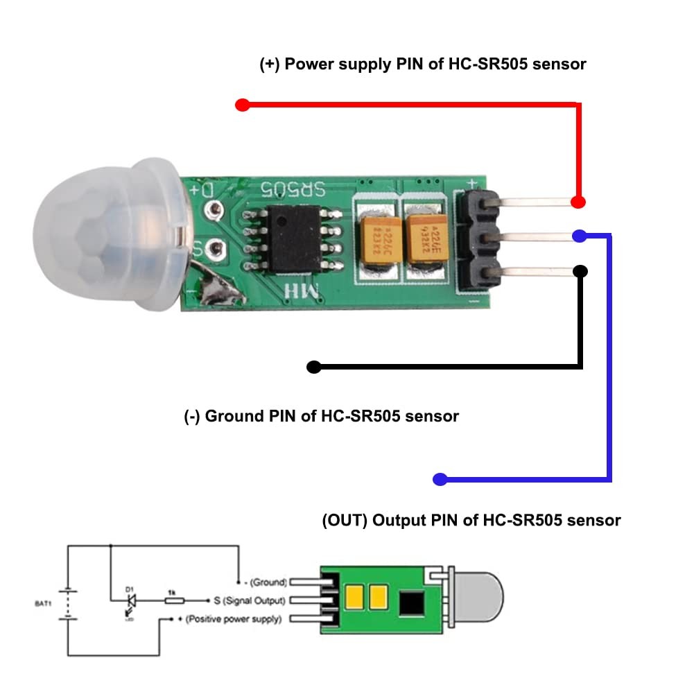 Stemedu HC-SR505 Mini Infrared PIR Motion Sensor, 5PCS Sensor