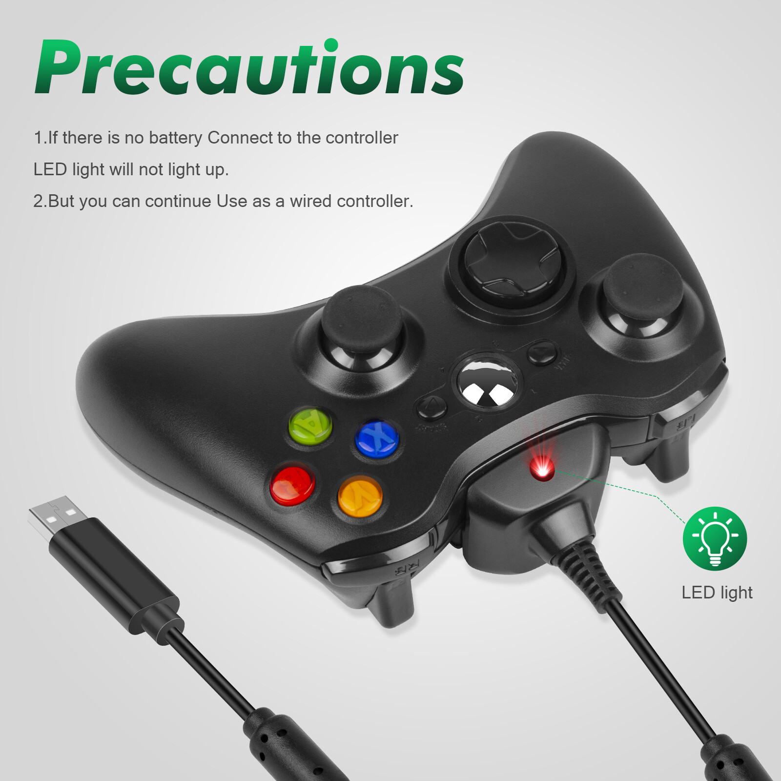 2x 4800mAh Battery Pack Charger Cable For Microsoft xBox 360 Wireless Controller