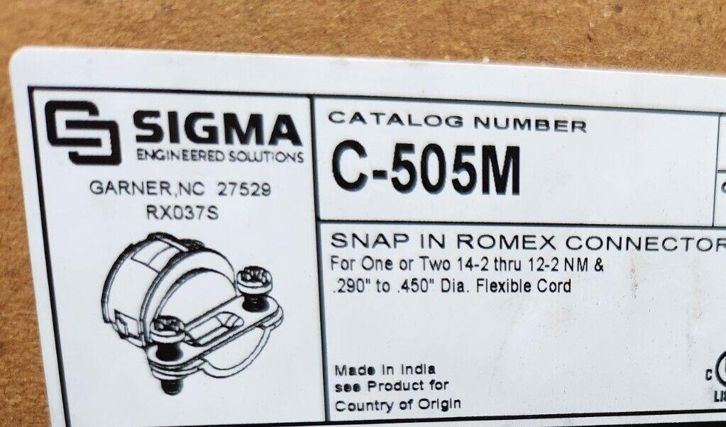 (25 Pack) Sigma ProConnex 3/8" Snap Lock NM Cable Connector