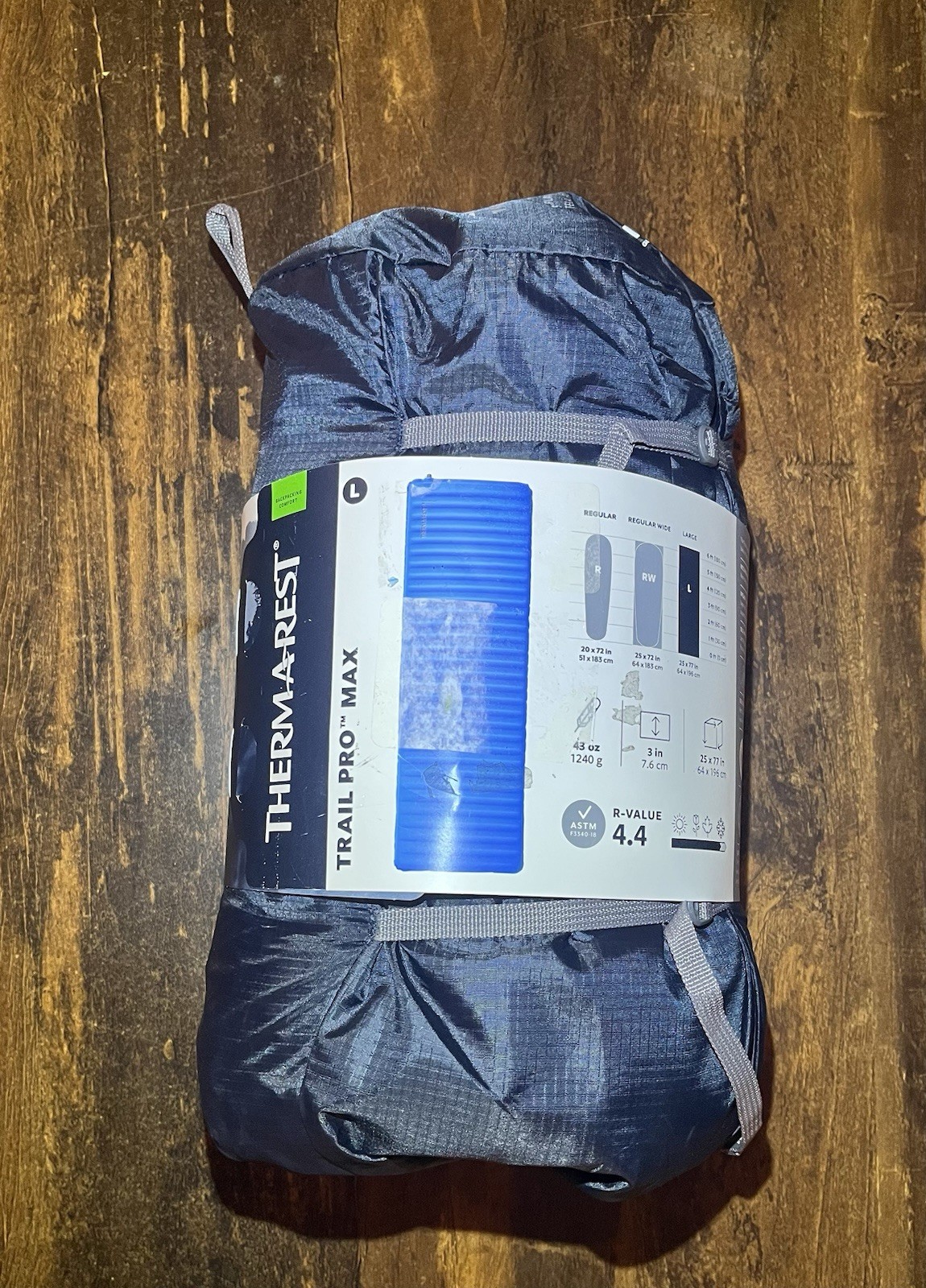 Thermarest Trail Pro Max Large Camping backpacking Sleeping Pad 4.4R Value