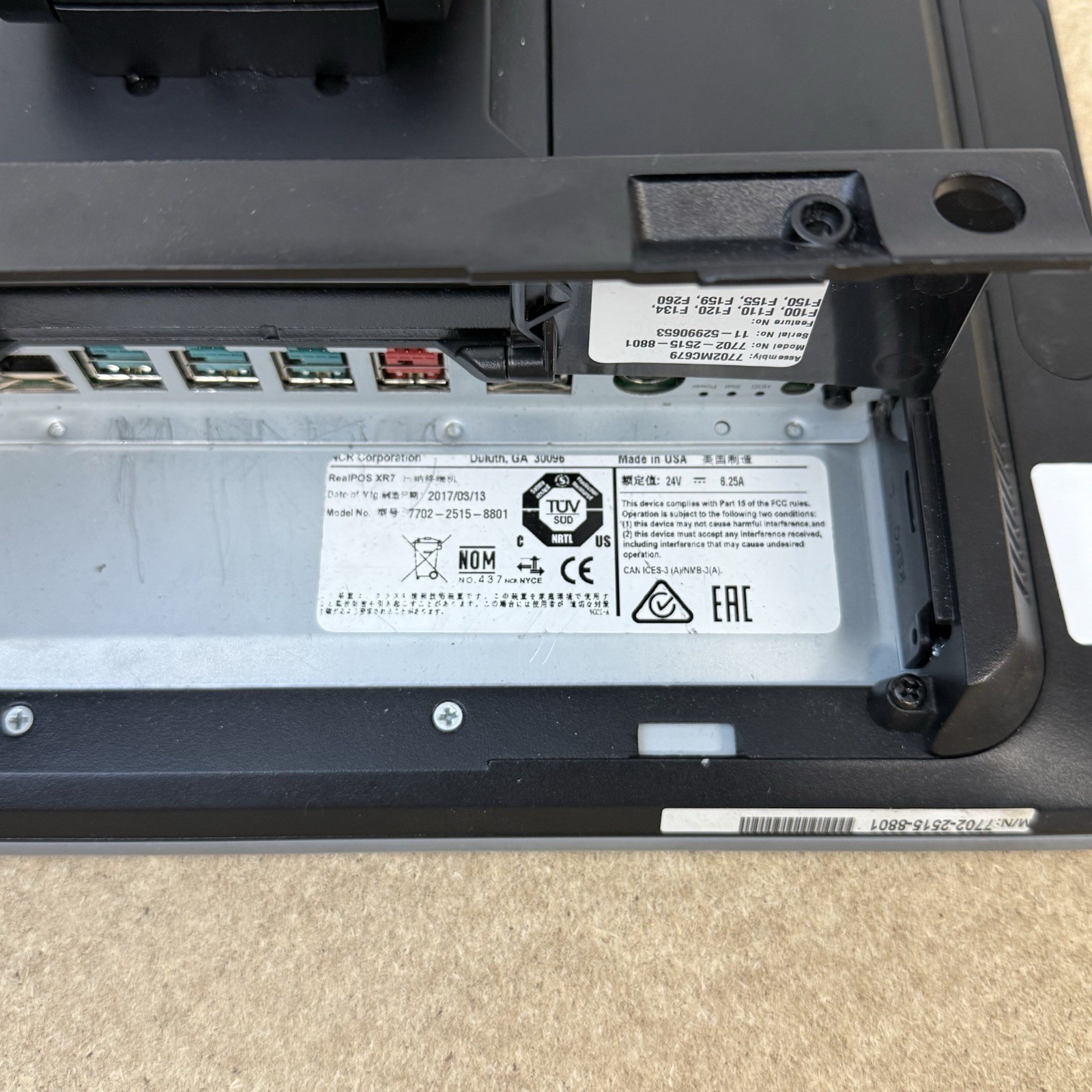 NCR RealPOS XR7 7702-2515-8801 i5-4590T 4GB DDR3 RAM 500GB HDD W/ Power Adapter