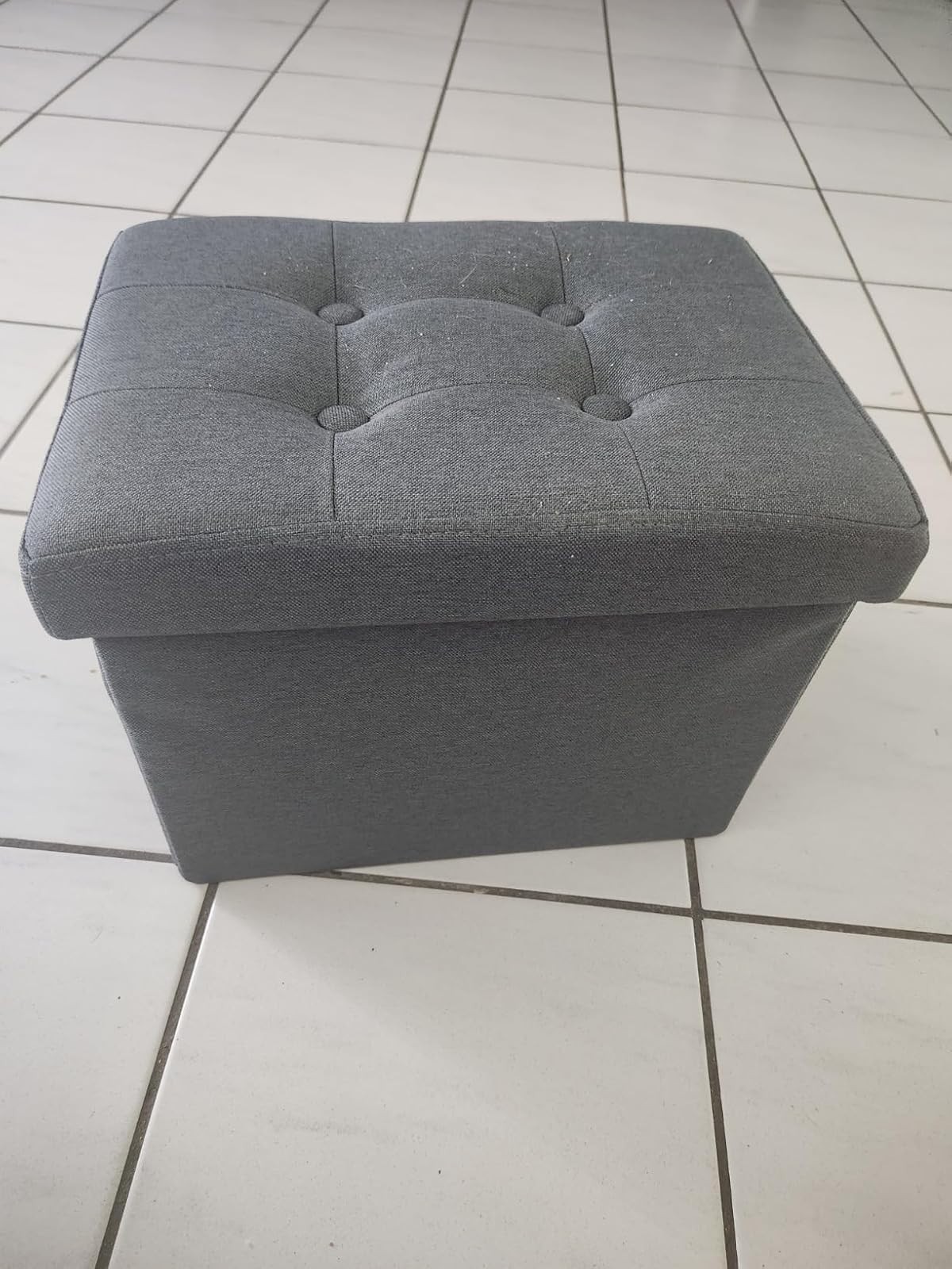 LINMAGCO Small Storage Ottoman Stool Foot Rest Stool Under Desk Stool Short