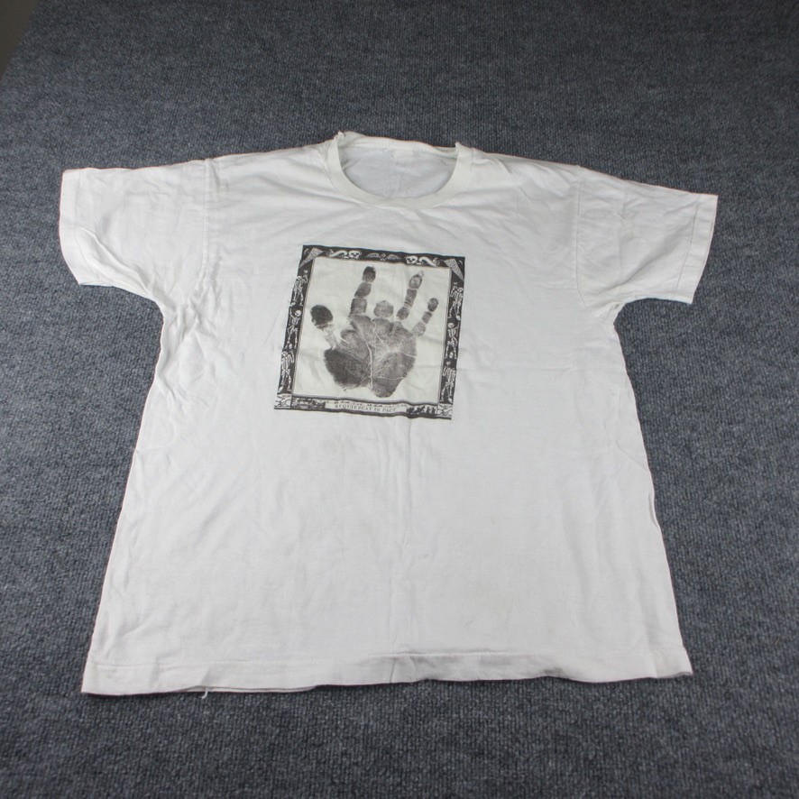 VINTAGE Grateful Dead Shirt Adult L White Jerry Garcia Memorial Tee 90s Mens