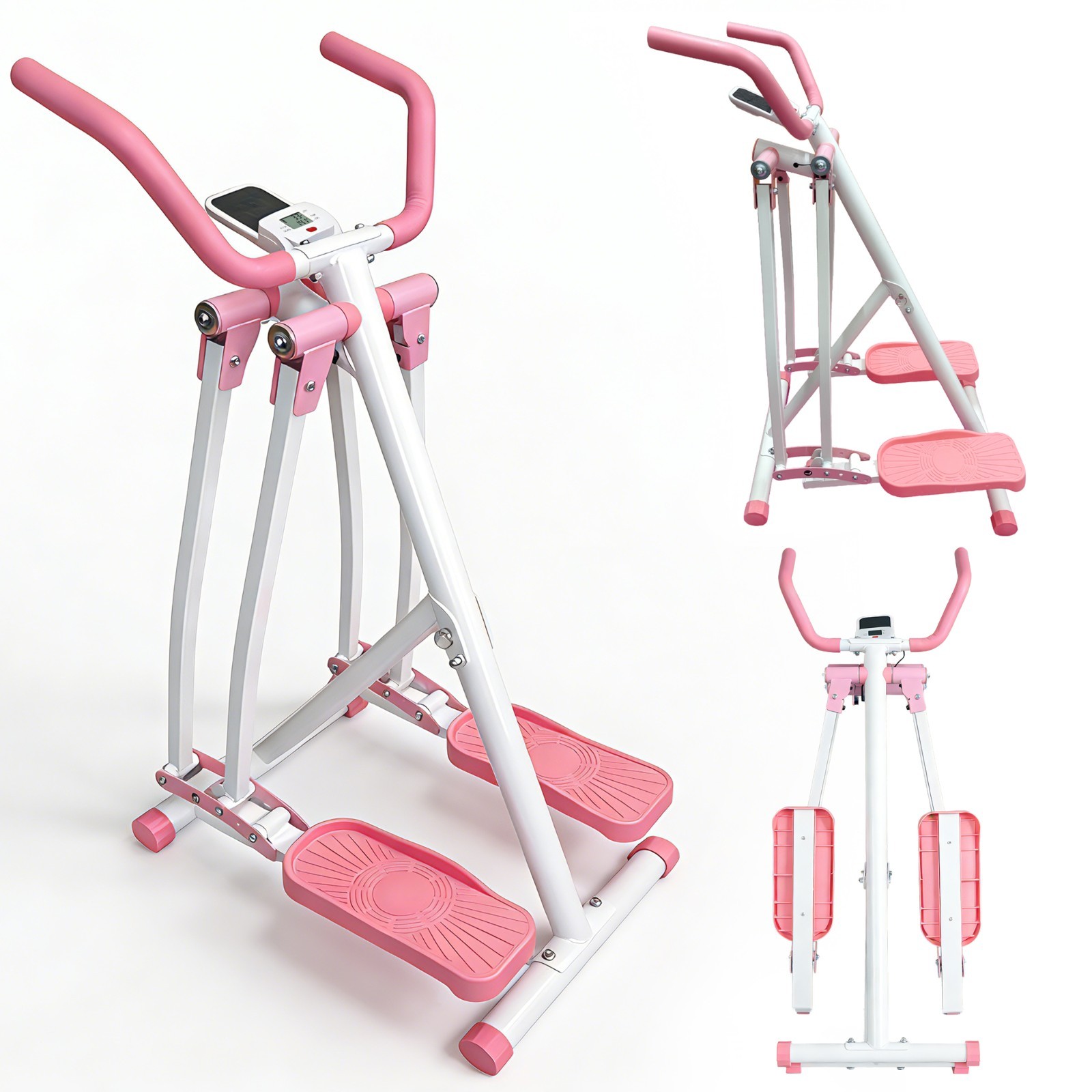 Foldable Air Walk Elliptical - Low-Impact Cardio Machine with LCD Display