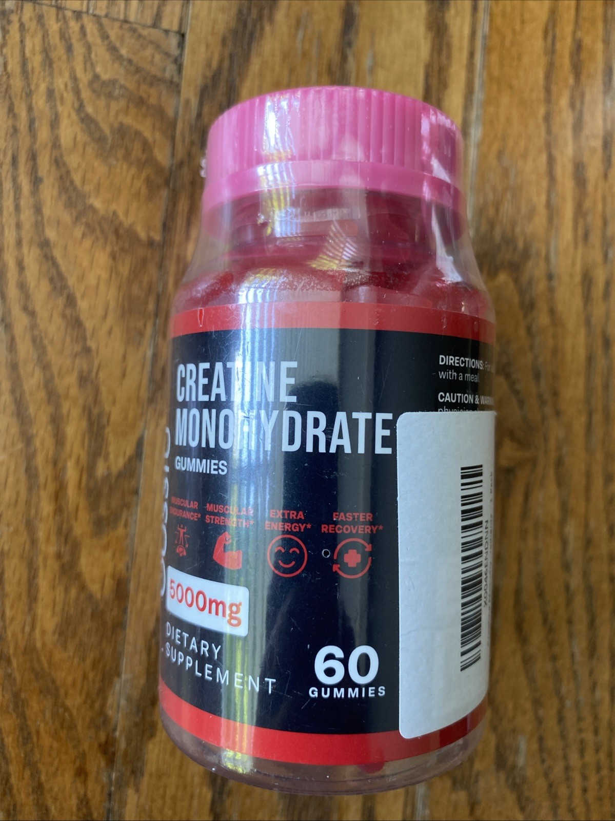 Creatine Monohydrate Gummies 5g Enhance Brain Function + Build Muscle - 60 Count