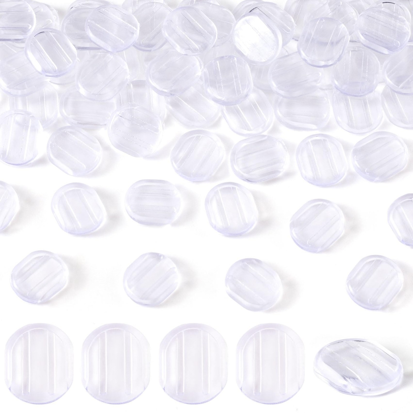 Pndeyo 60pcs Earring Cushions Pads, Silicone Clip-on Earring Backs, Clear Com...