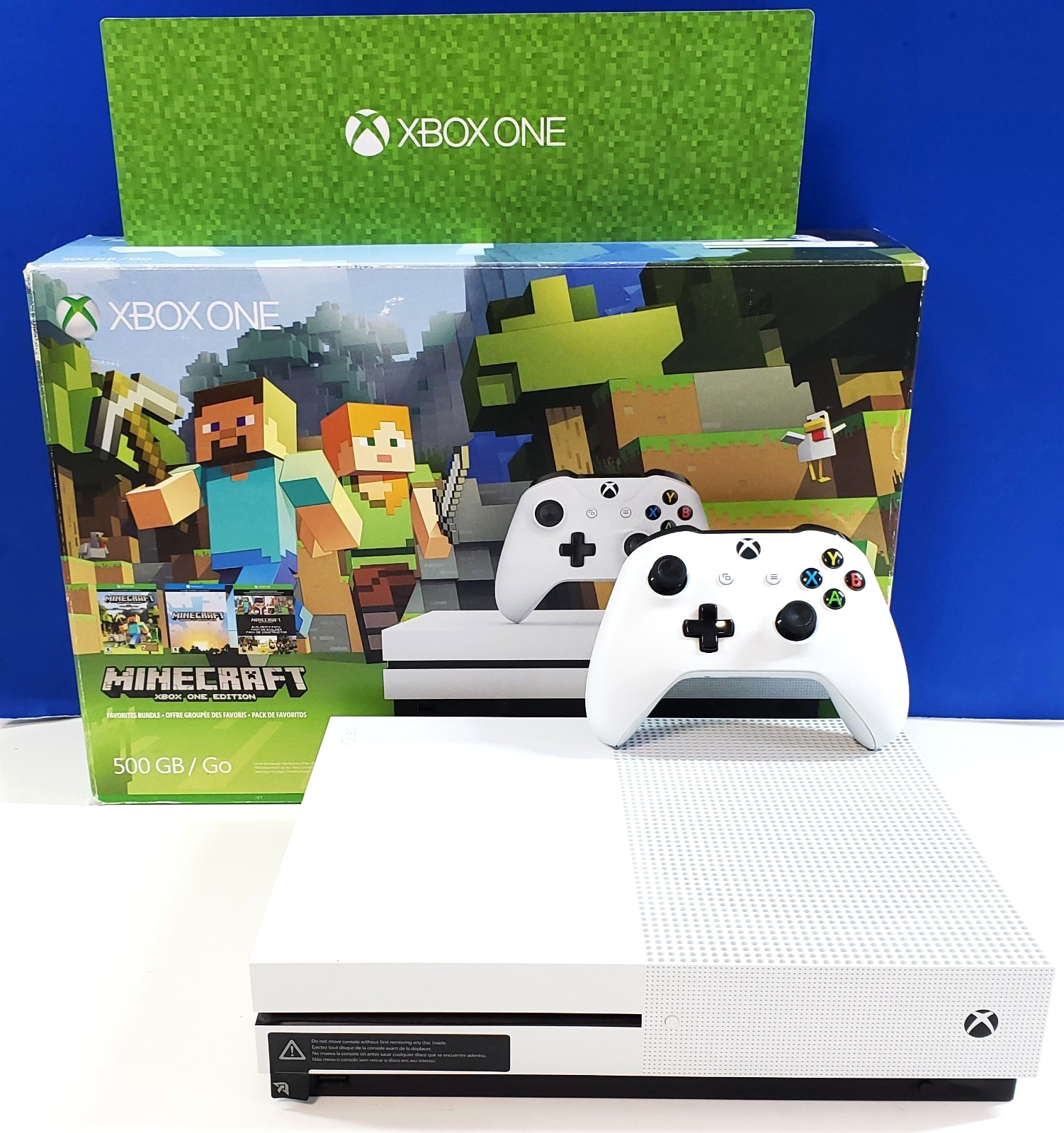 MINT Microsoft Xbox One S White 500 GB Minecraft Favorites Box Adventure System