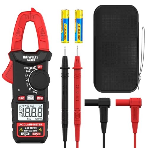 Digital Clamp Meter, Portable Size, 2000 Counts, Measures High AC Black