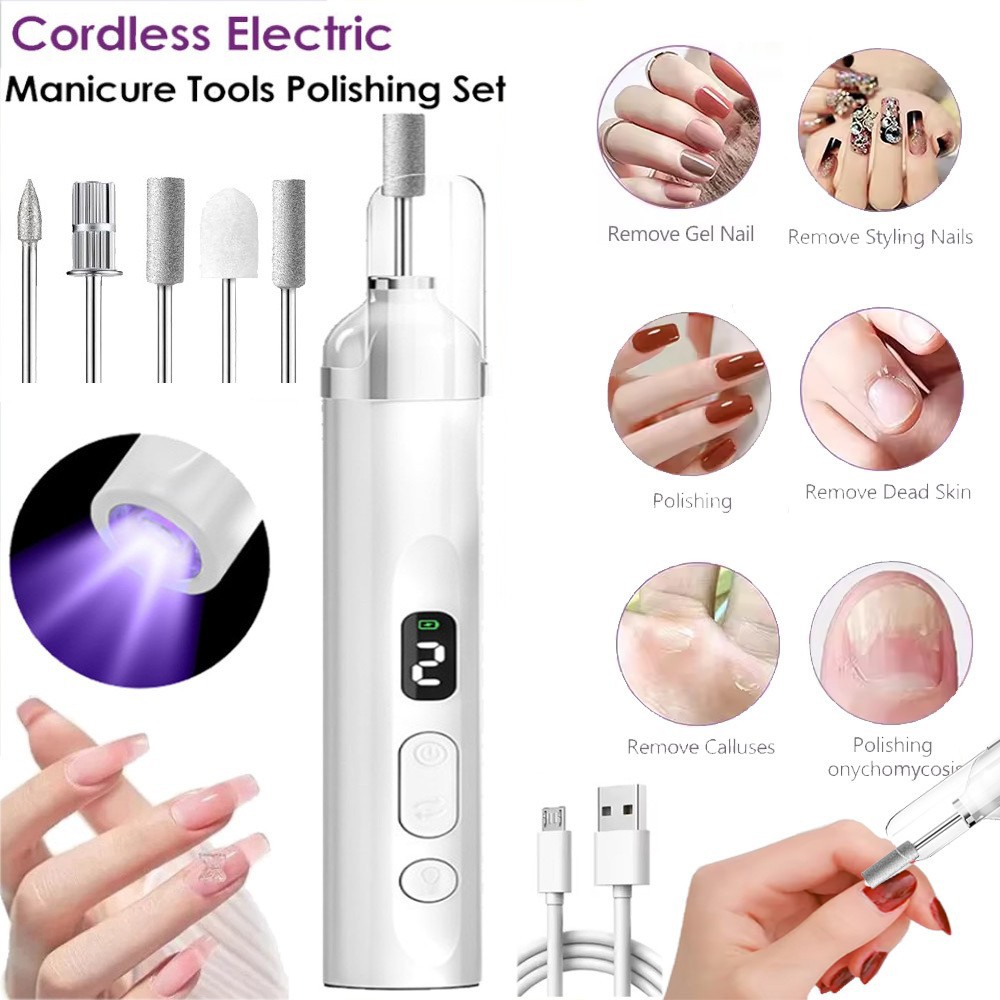 Electric Toe Nail Grinder Drill For Thick Toenails Set Manicure Pedicure Tools