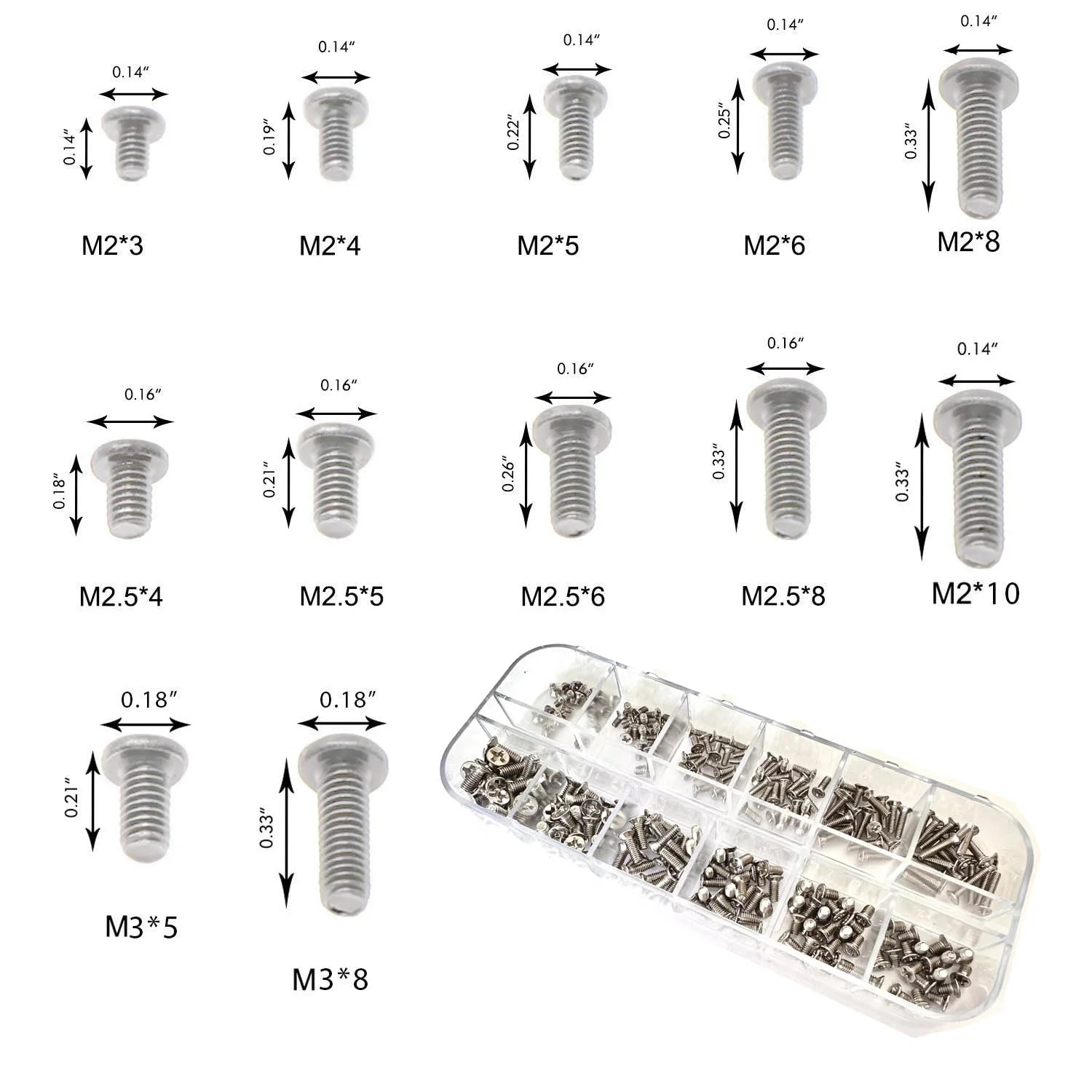 Easycargo 240pcs 12 Sizes Laptop Screws Kit, Notebook Computer Replacement Screw