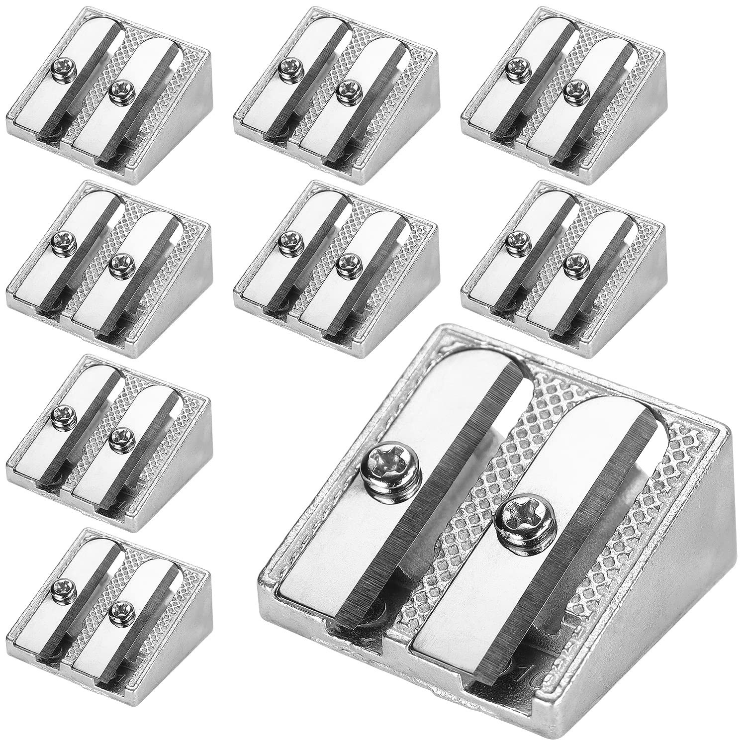 Tamaki 8 Pack Handheld Metal Pencil Sharpener with 2 Holes | Sharpener for Sc...