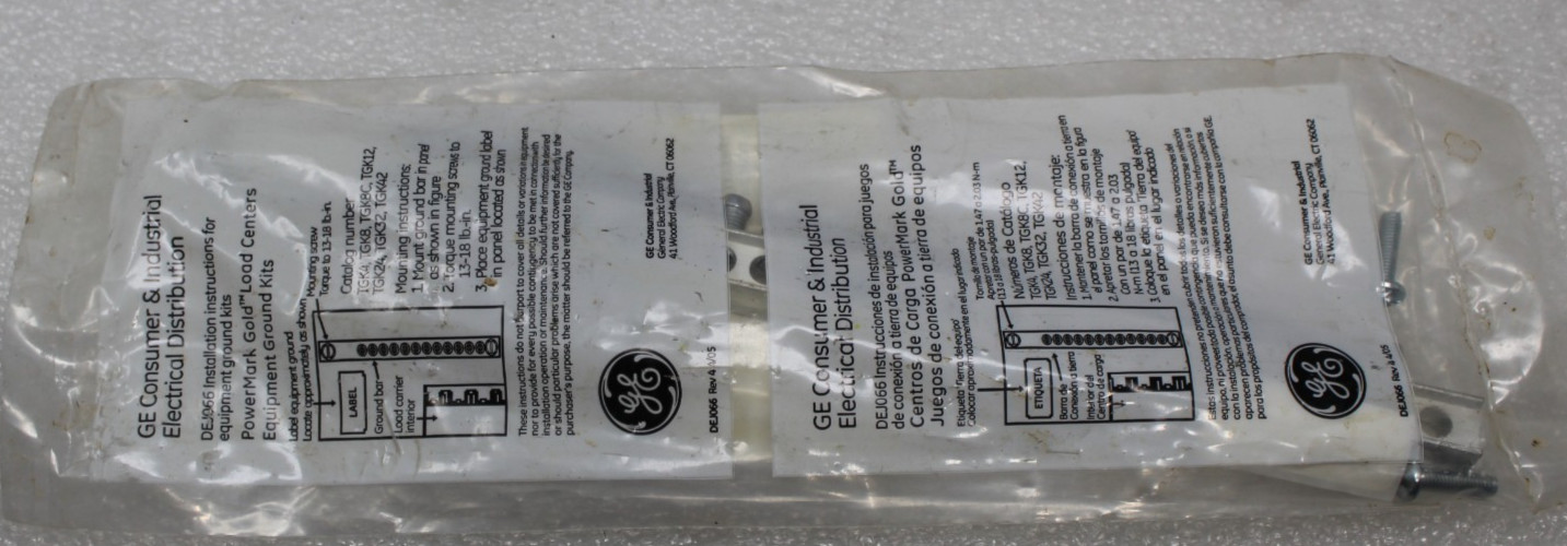 Brand New GE Industrial TGK24 24 Hole Load Center Ground Bar Kit