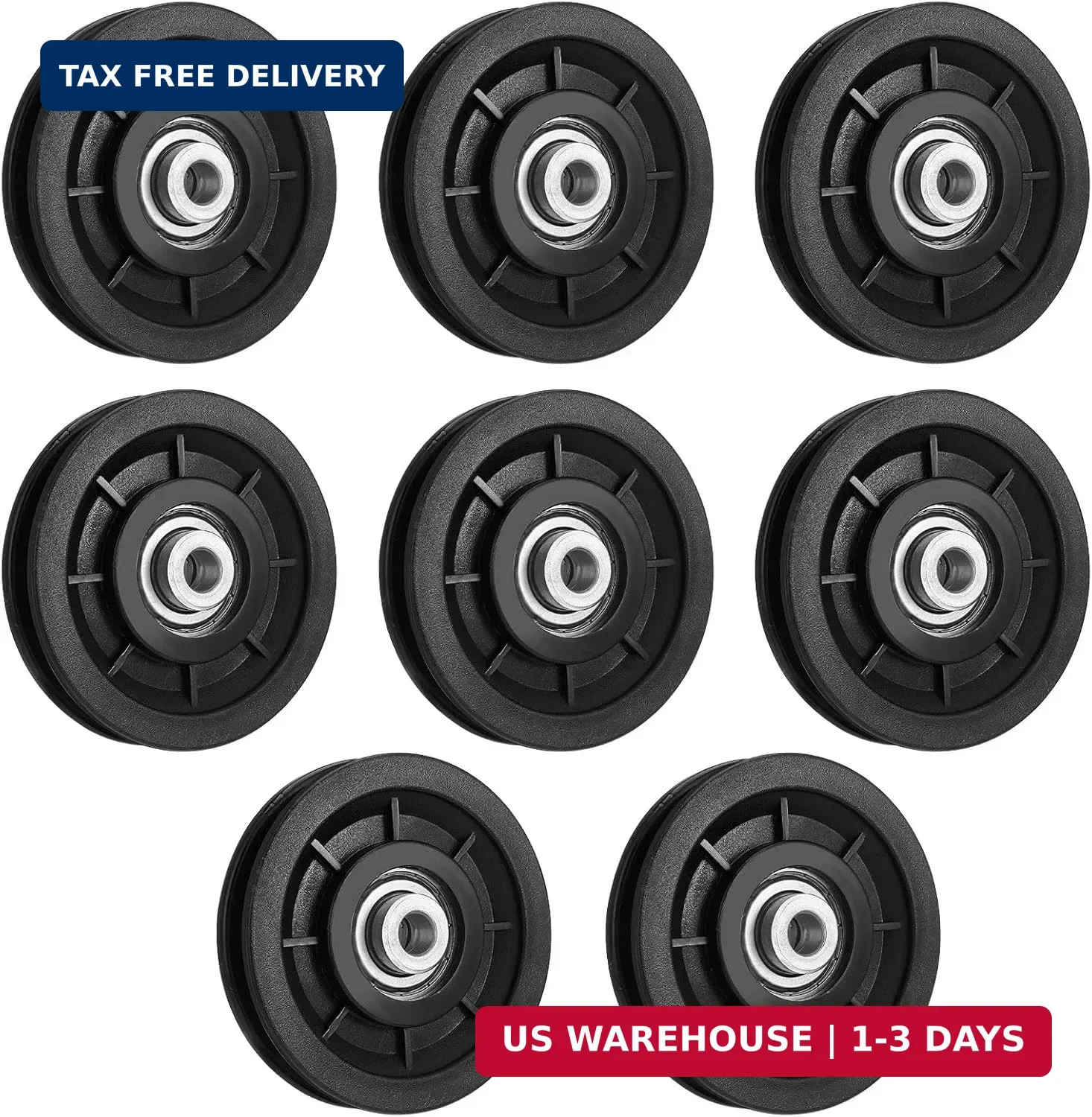 90mm/3.5" Universal Nylon Bearing Pulley Wheel Replace for Gym Equipment Part Ca