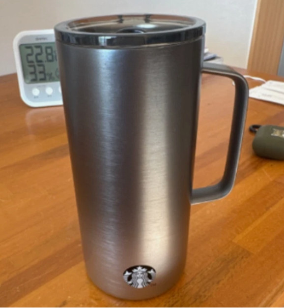 STARBUCKS SS Black Tank Tumbler 503ml Stainless Cup Ice Coffee Hot Official