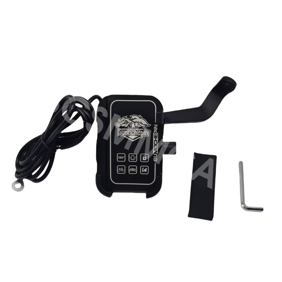 Motorcycle Rear Mirror CNC Aluminum USB Charger Mount Holder For Cell Phone GPS