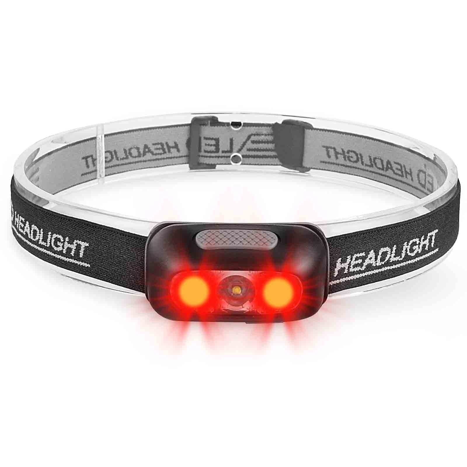 Geekhigh 500 Lumen Rechargeable Headlamp, 5 1 Pack Red Headlight-Black,