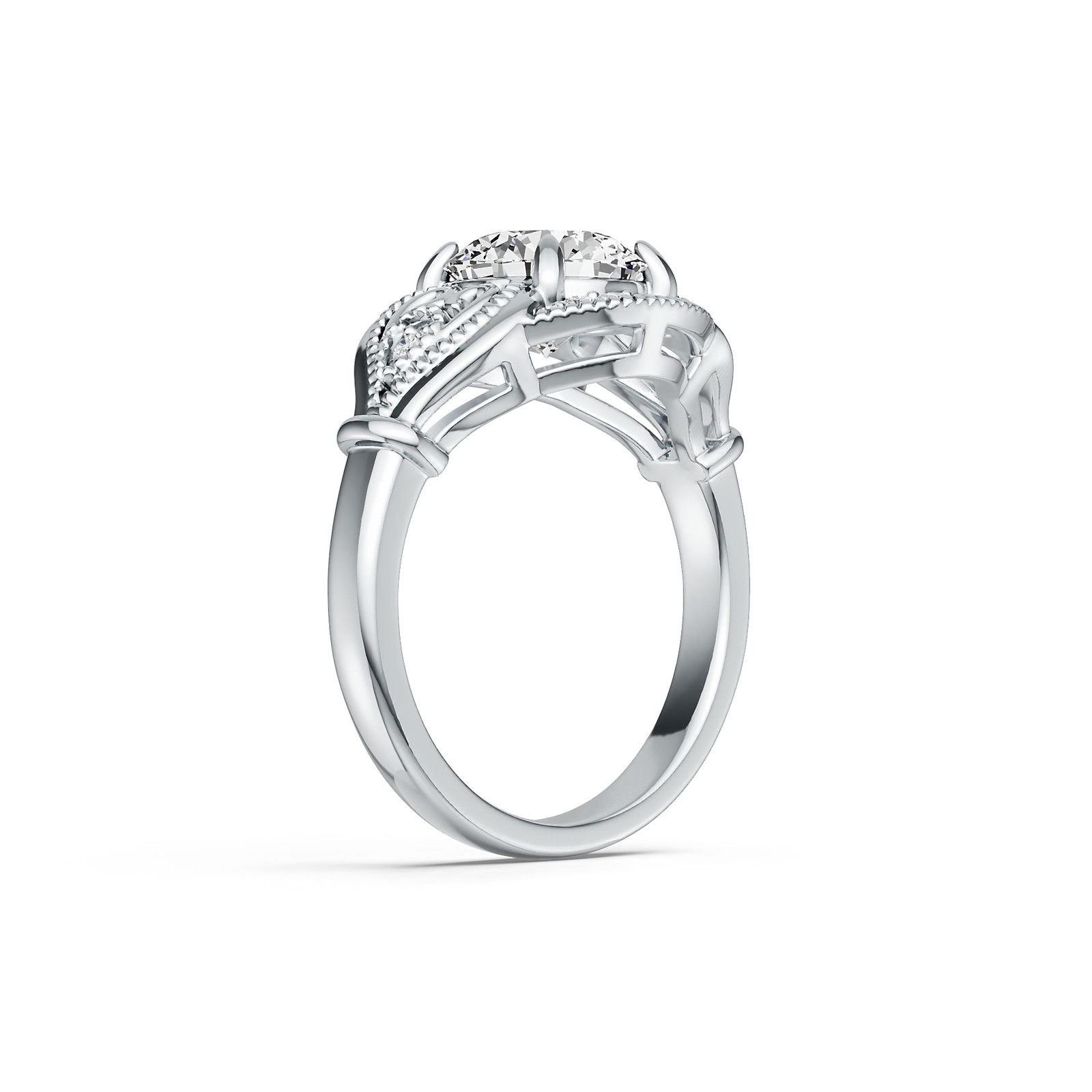 Sterling Silver Semi Mount Ring Setting Round RD 8x8mm