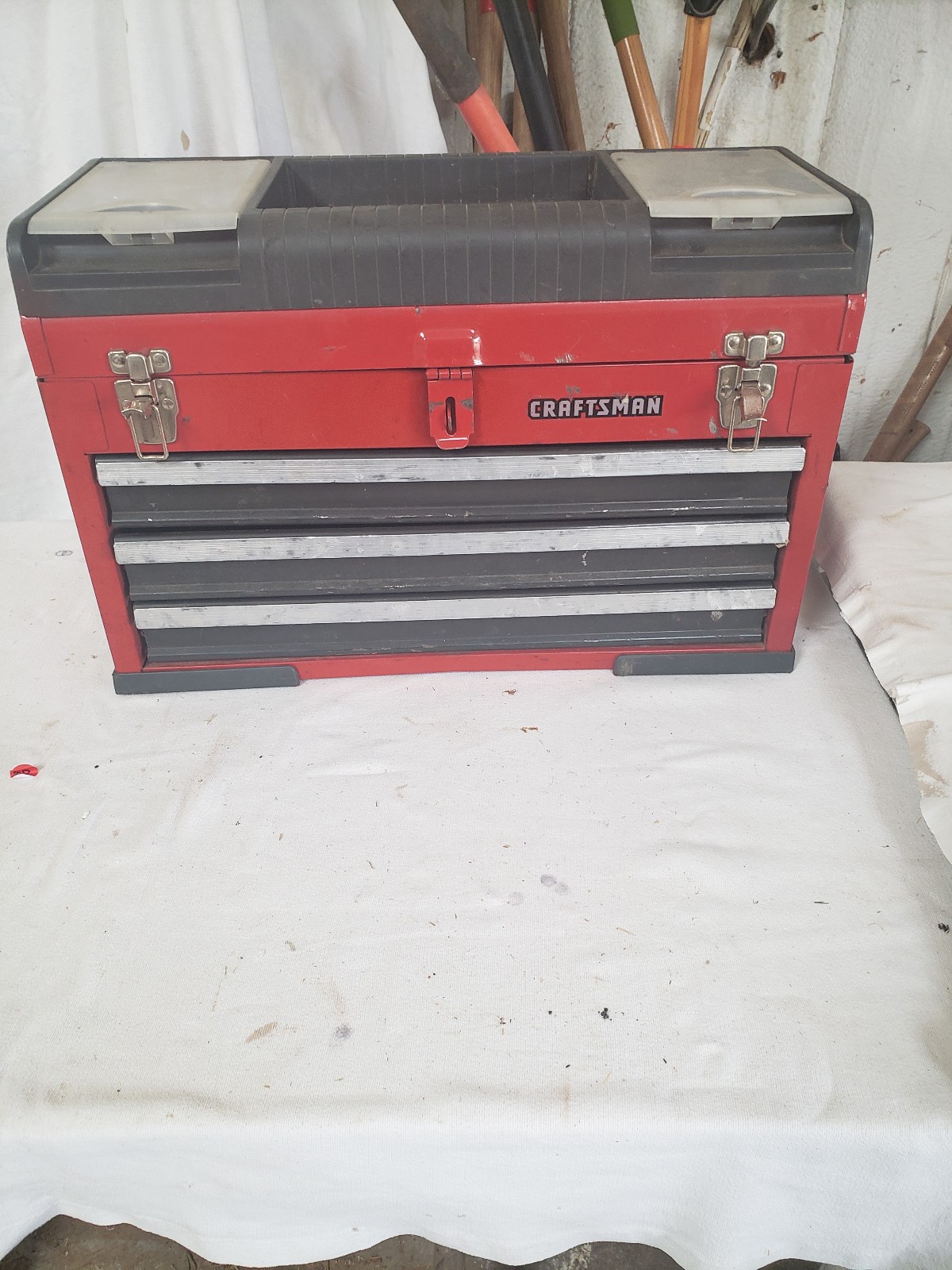 Craftsman Portable Metal Tool Box Metal 3 Drawer Plastic Top/Bumpers 706.655081