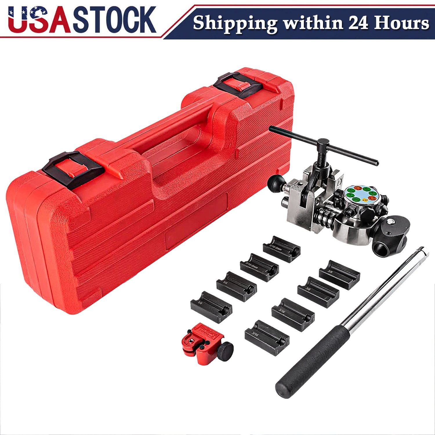 Brake Line Flaring Tool Kit, 45 Degree Single Flare, Double Flare, Bubble Flare