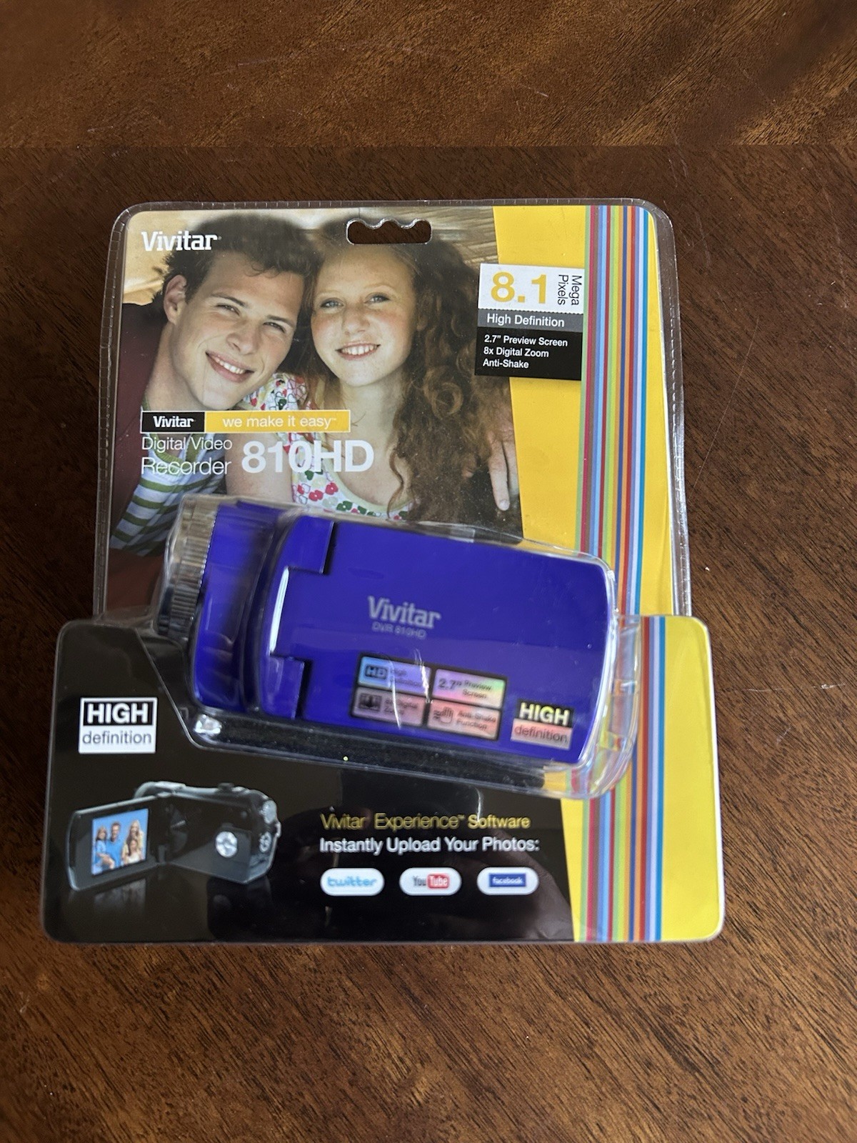 Vivitar DVR 810HD High Definition Compact Camcorder - Purple (Factory Sealed)