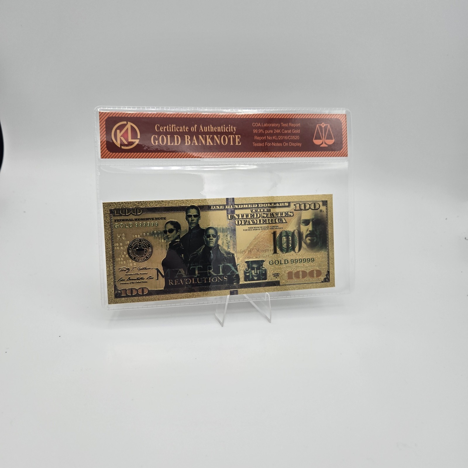 24k Gold Foil Plated Matrix Banknote Collectible