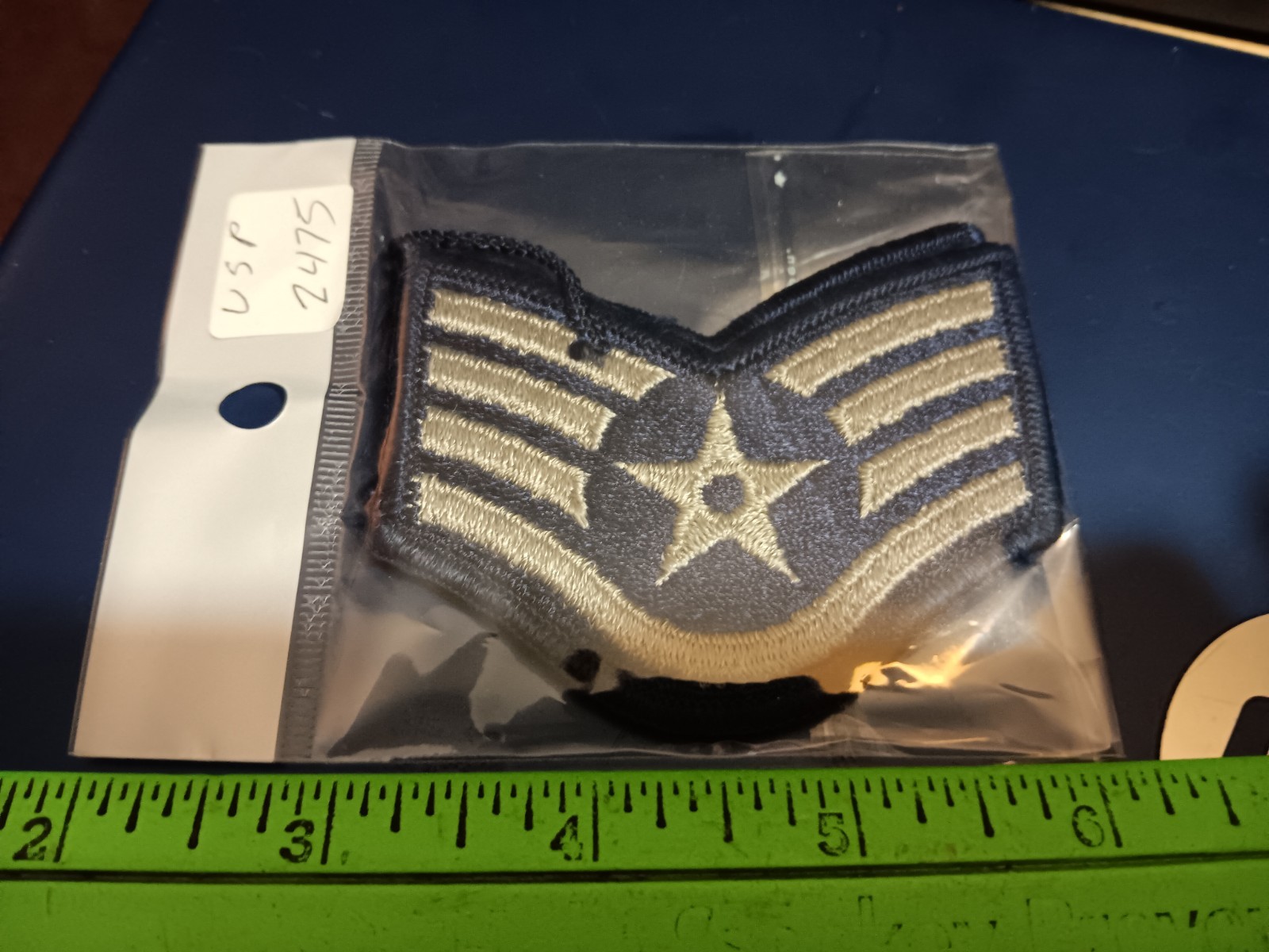 US AIR FORCE STAFF SERGEANT CHEVRONS- BLUE/GRAY-3" (21-1074)