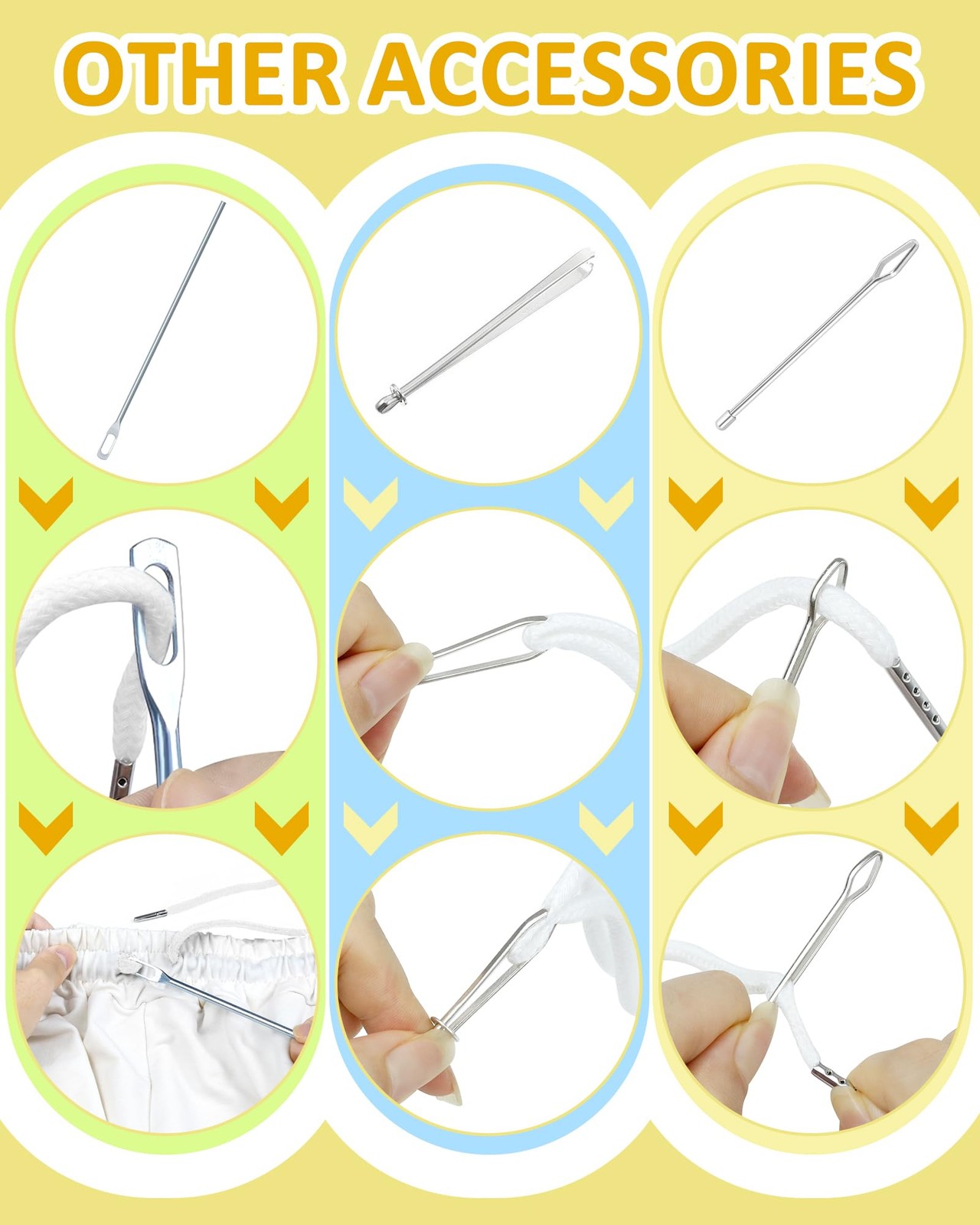 FIVEIZERO Drawstring Cord Kit-12pcs Draw Strings & 52IN, Black and White