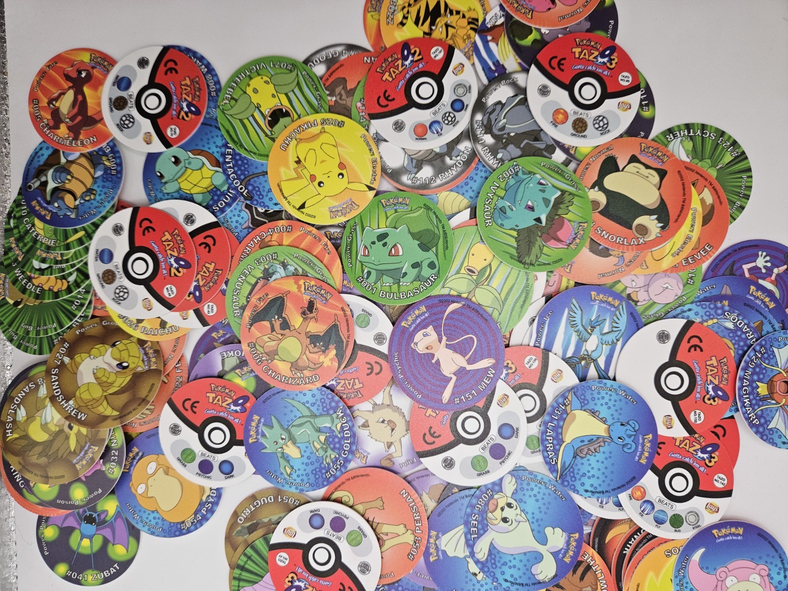 Pokemon Tazos 2002 Version Full Set Of 151 Pokemon Figures Tazos U.S Seller