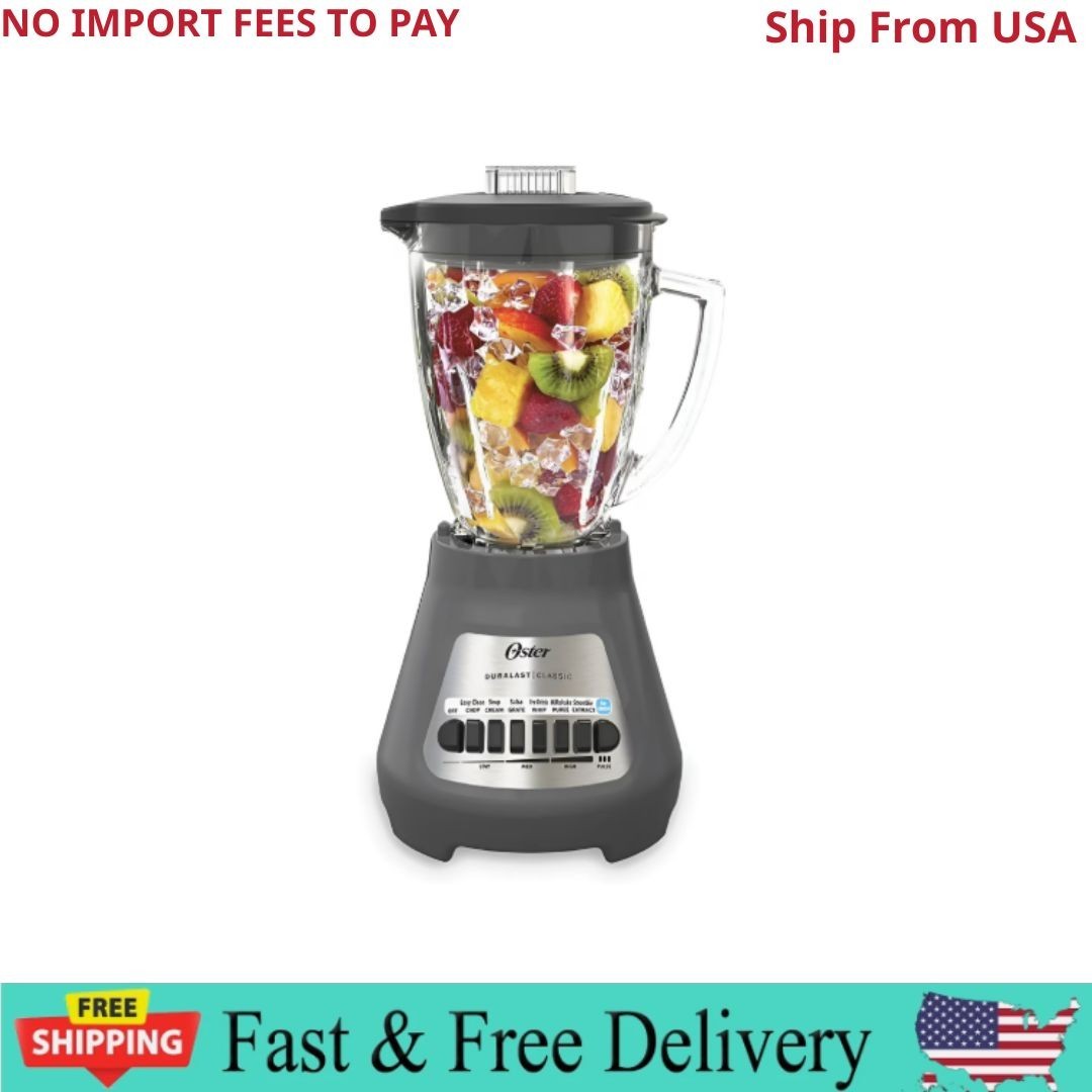 Oster Classic 6 Cups 8 Speed Plastic Blender, Gray New