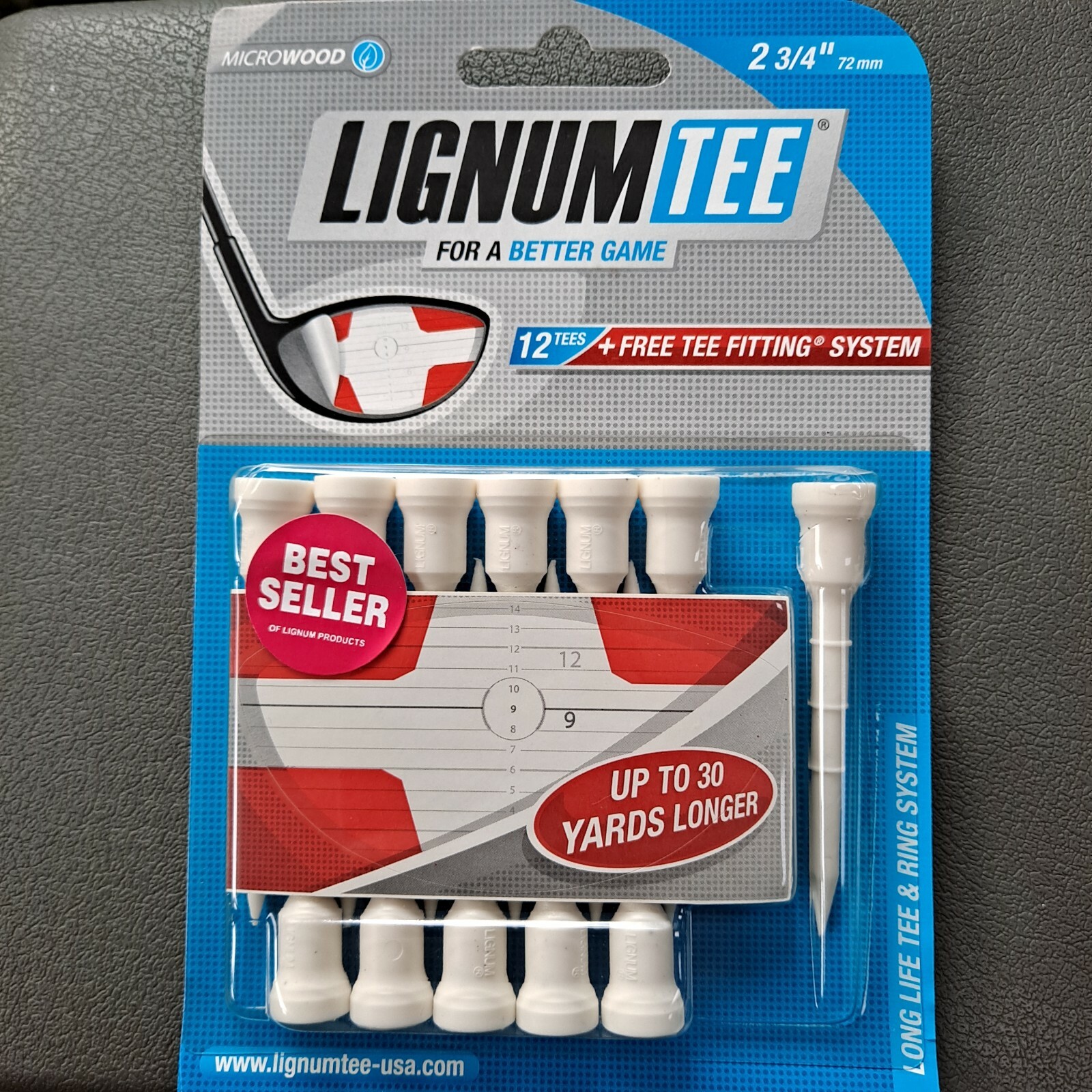 Lignum Tee 12 Tees 72mm 2 3/4" Microwood + Tee Fitting System 30 Yards Longer