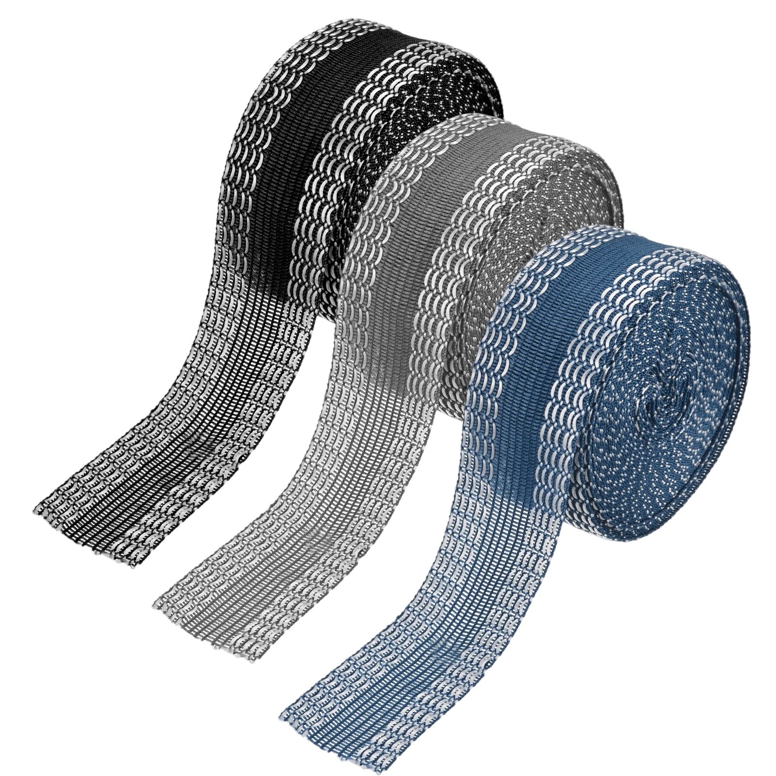 3 Pack Iron-on Instant Hem Tape 6 Yard Hemming Tape1 Inch Black/Blue/Grey