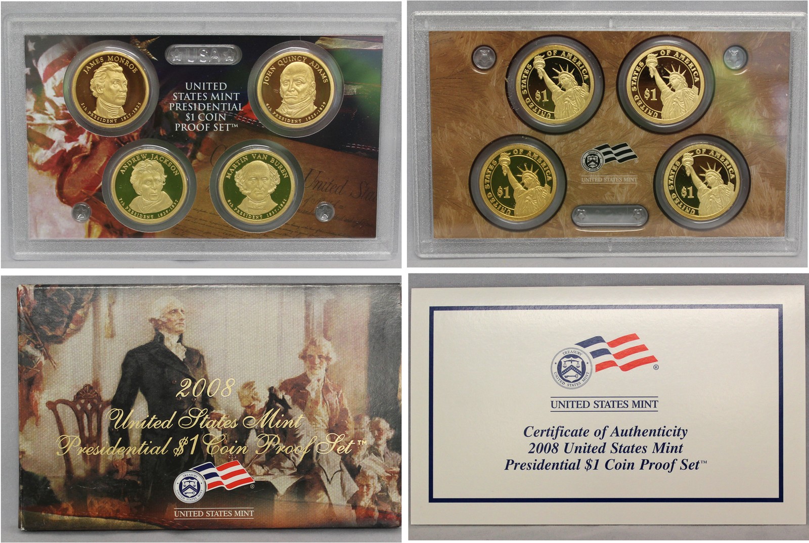 2008 S Presidential Dollar  US Mint Poof set - (OGP) 4 coins