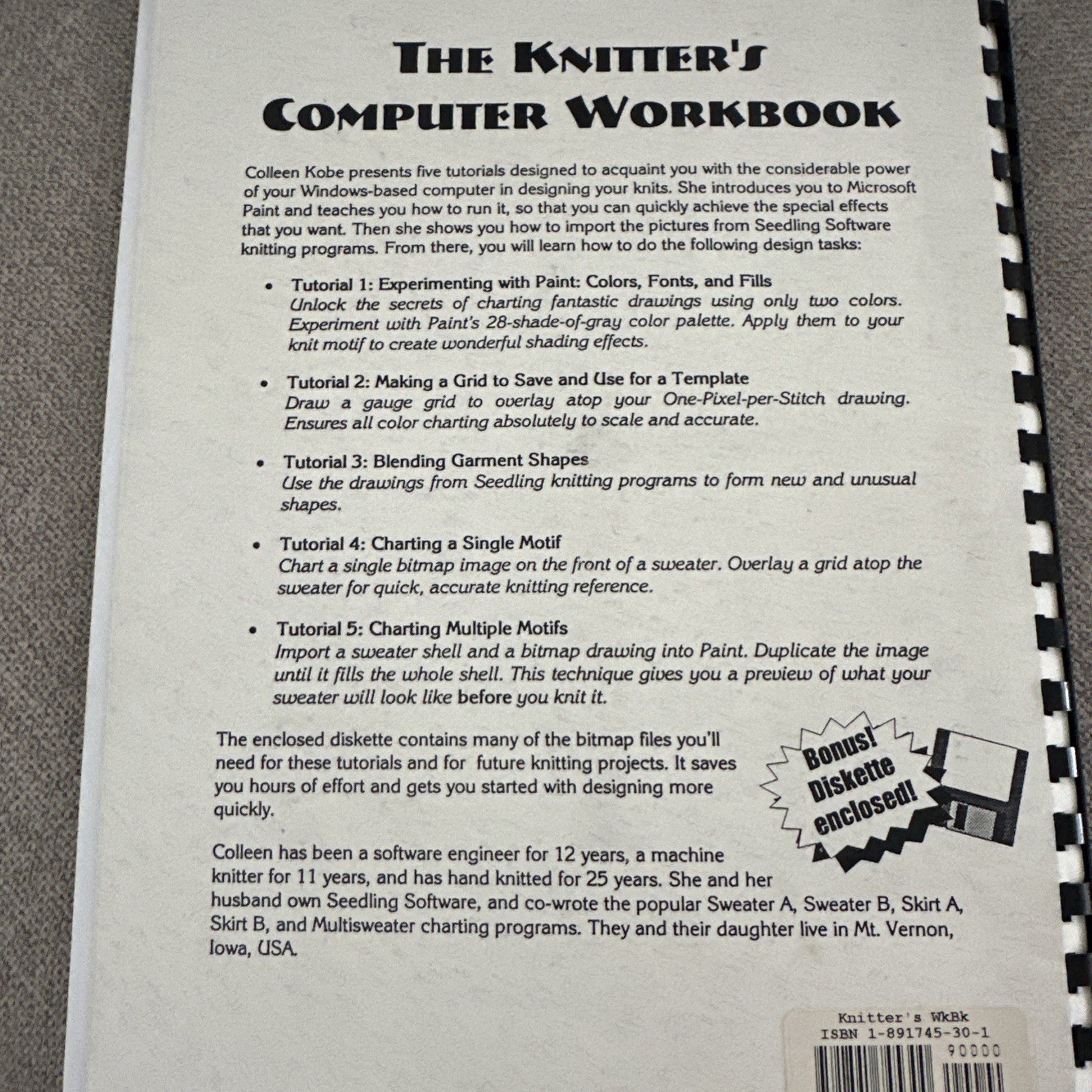 The Knitters Computer Workbook - Colleen Kobe - Machine Knitting W Disk