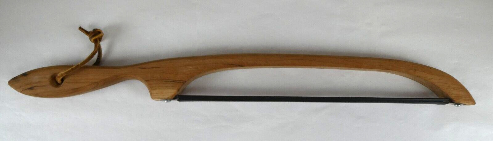Fiddle Bread Bagel Knife Wood Handle Serrated Blade Slicer