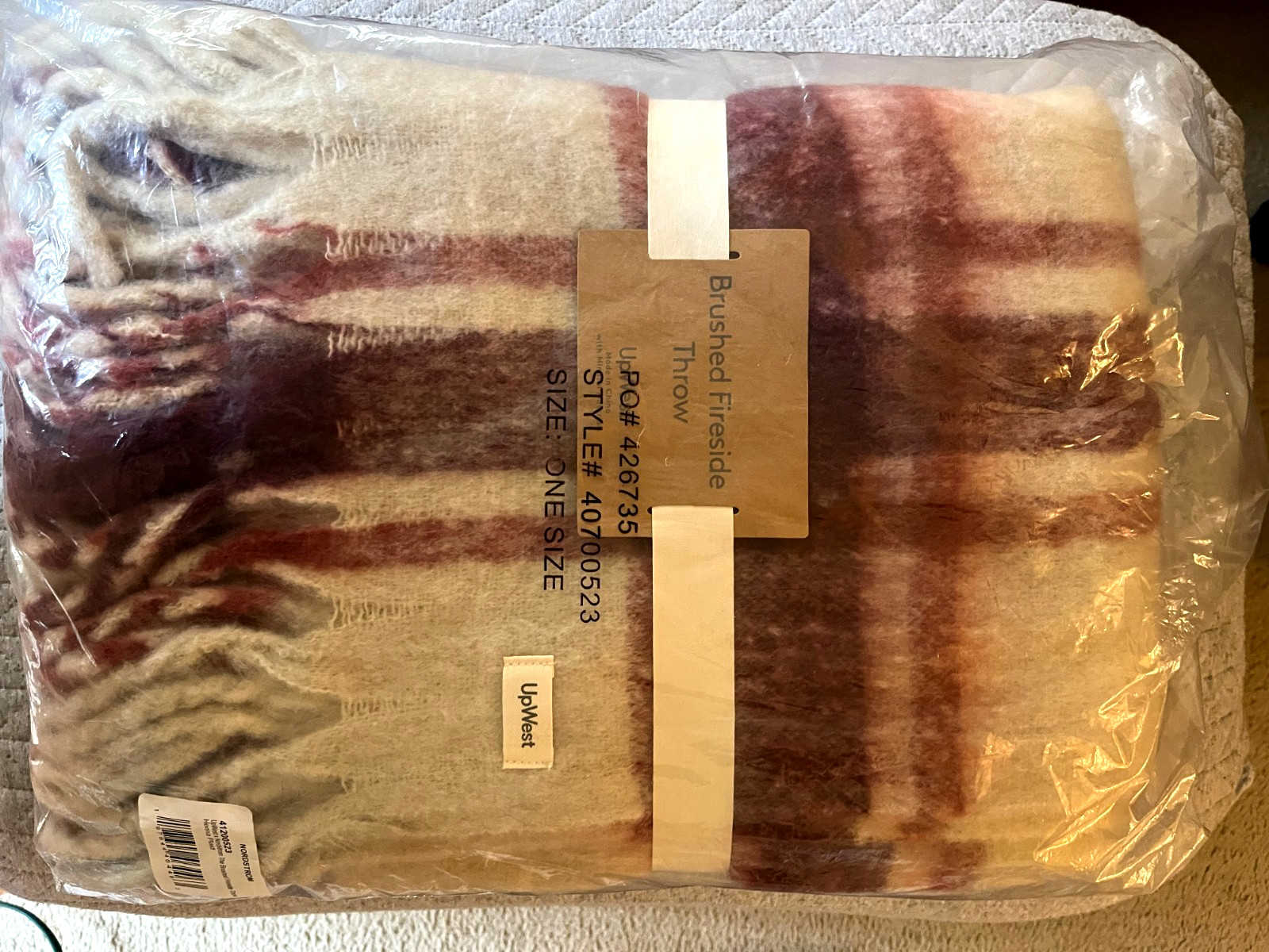 Fireside Brushed Flannel Throw Blanket One Size