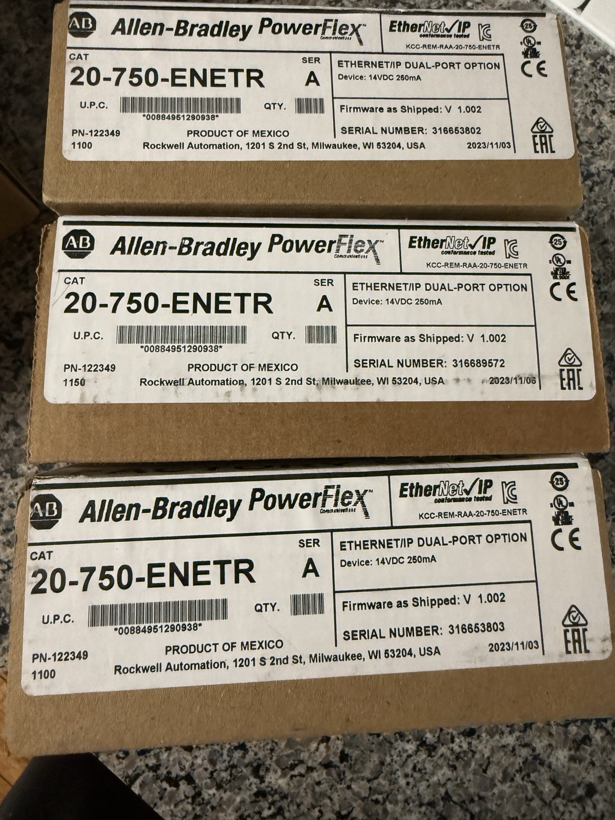 Allen-Bradley PowerFlex 20-750-ENETR EtherNet/IP Dual-Port Option Module