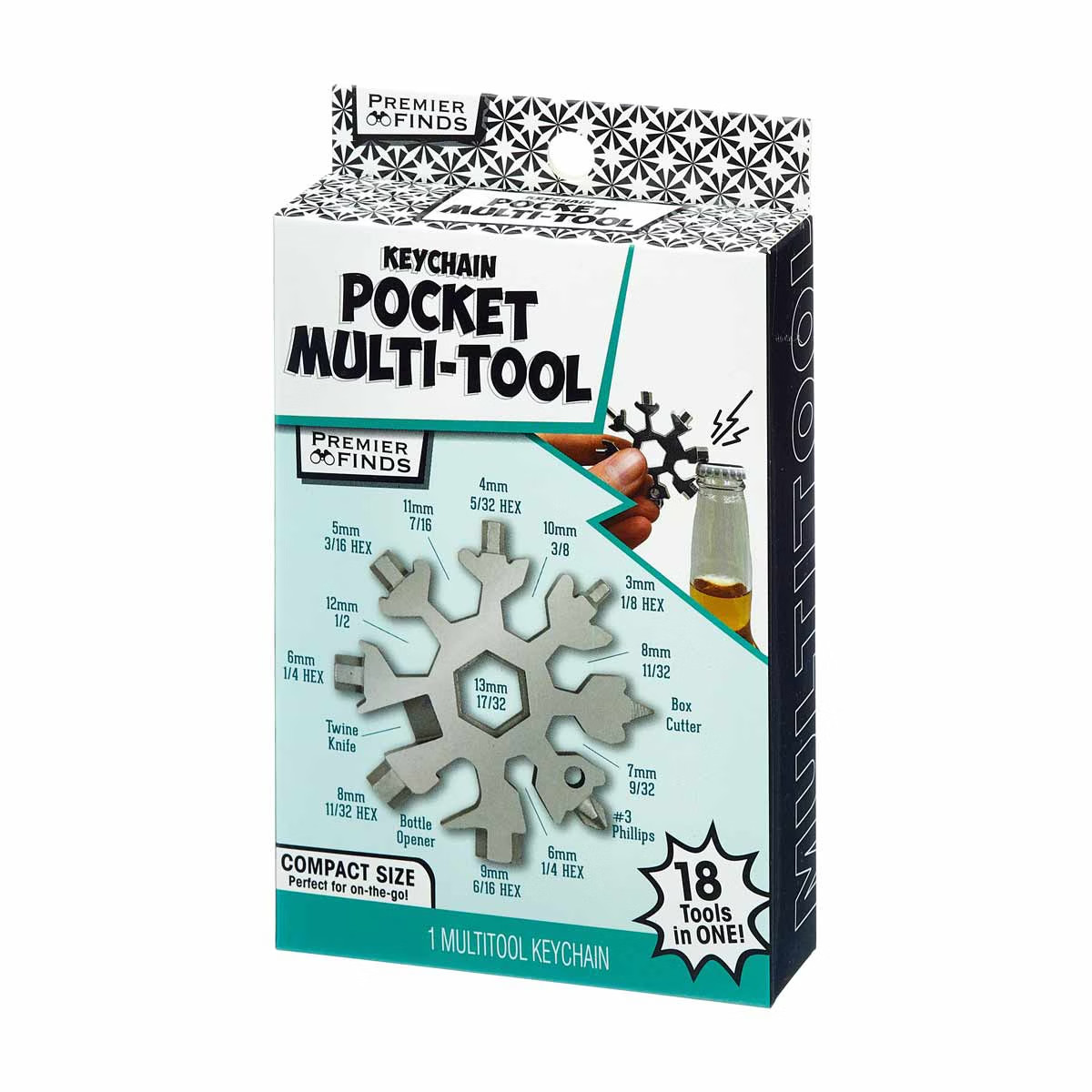 Premier Finds Key Chain Pocket Multi-Tool 18 Tools in One! Compact Size