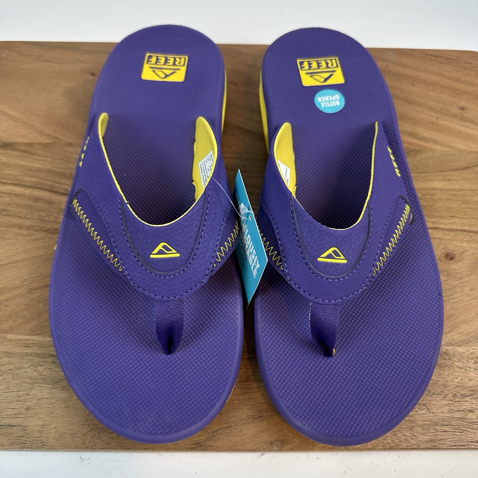 New Mens Reef Fanning Pregame Purple Slip On Sandals Thong Flip Flops Size 12 D