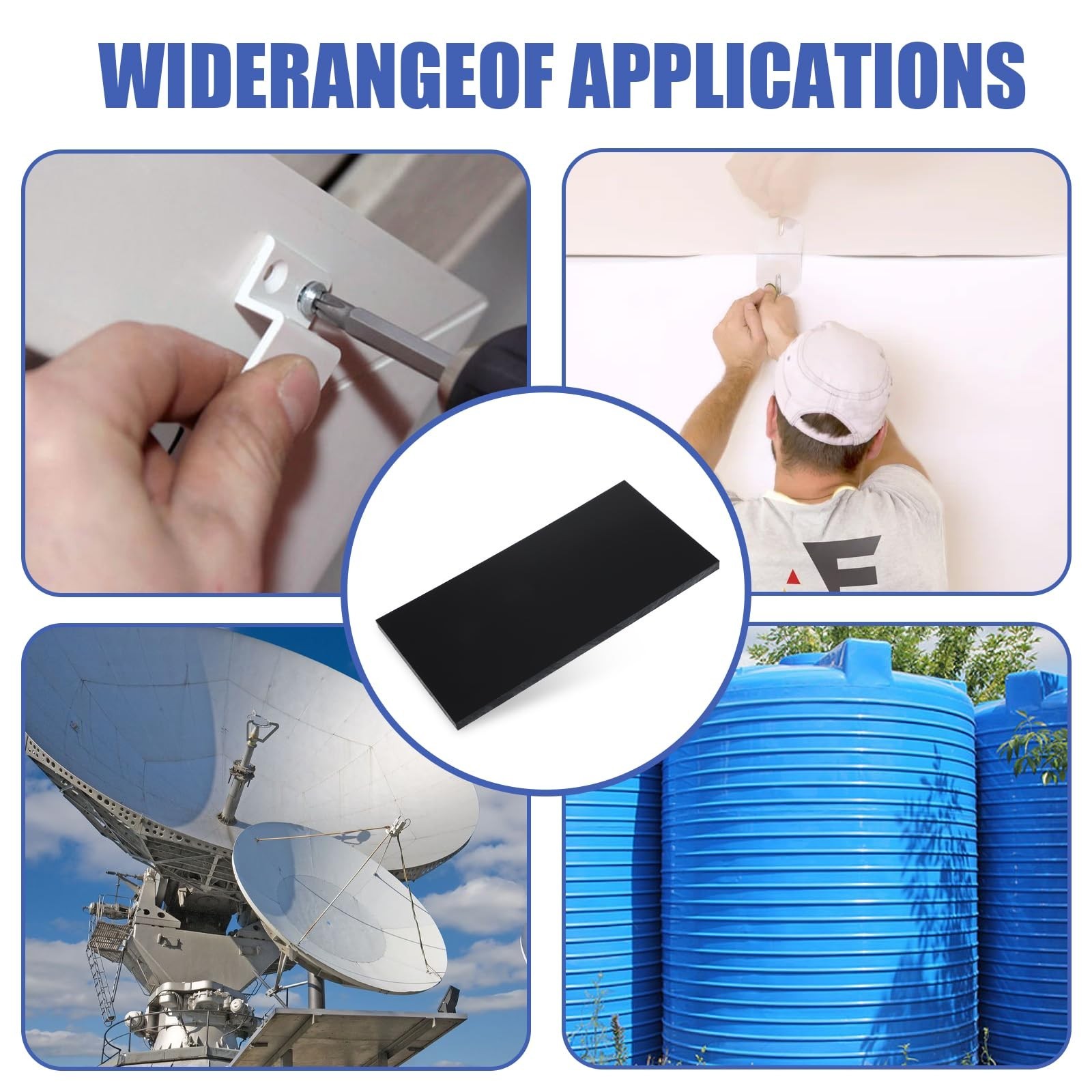 2 Pcs HDPE Plastic Sheet, HDPE Sheet 1/2" Thick, Size 6" x 12", High Density ...