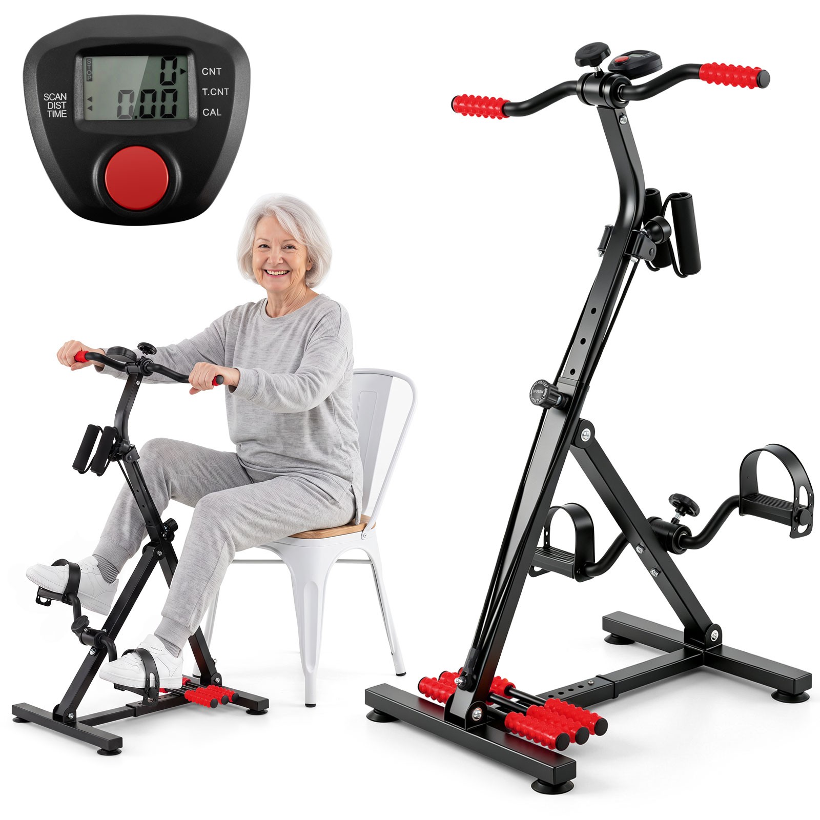 Arm and Leg Pedal Exerciser Bike for Seniors, Sitting Upper & Lower Limb Trainer