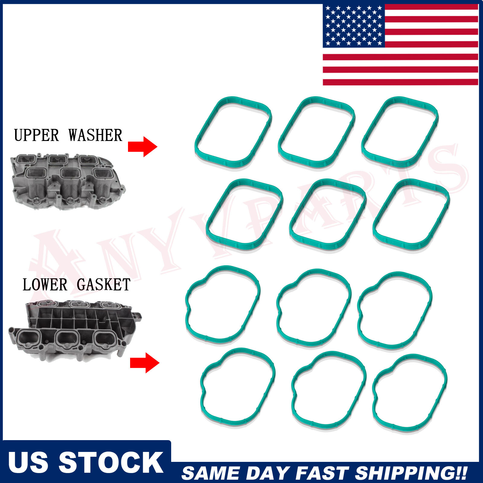 Intake Manifold Lower&Upper Gaskets For 2011-2022 Chrysler Jeep Dodge Ram 3.6L