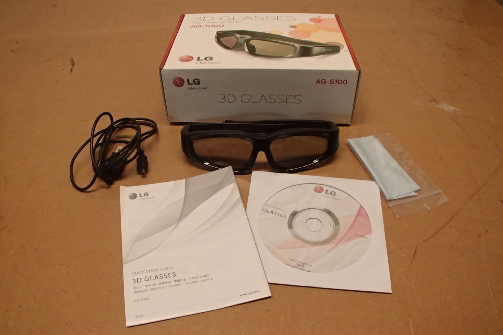 LG AG-S100 3D Glasses Rechargeable for 3D LG TVs