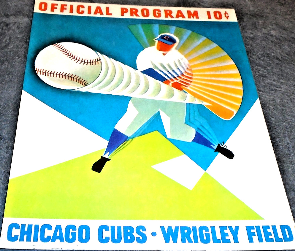 1960 CHICAGO CUBS PROGRAM SCORECARD VS. SAN FRANCISCO GIANTS RARE BANKS MCCOVEY!