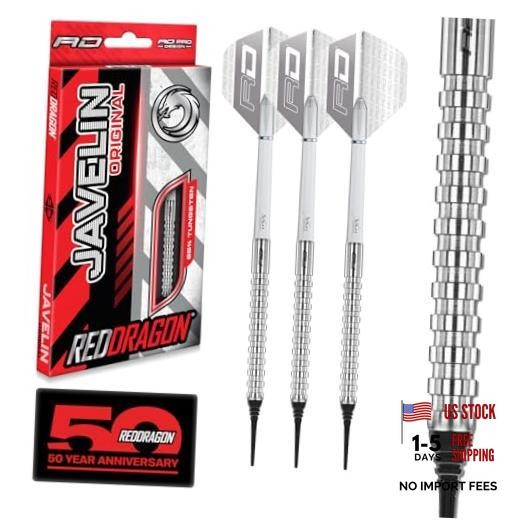 Javelin Soft Tip Darts Set - 85% Tungsten Long Slim Barrels for Precision &