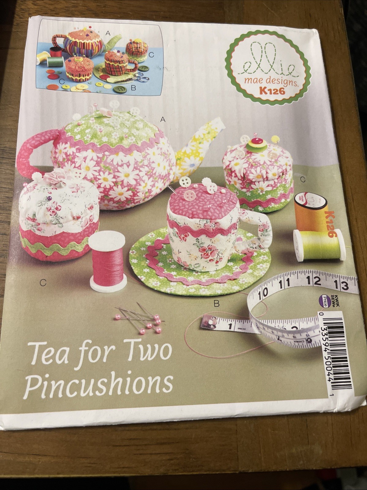 Kwik Sew Pattern K126 ~ Ellie Mae Designs ~ Tea Set & Cupcake Pincushions