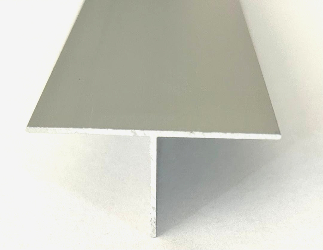 42" Clear Anodized Aluminum T Bar Trim 2" Wide 1" High  .031" Thick No Holes