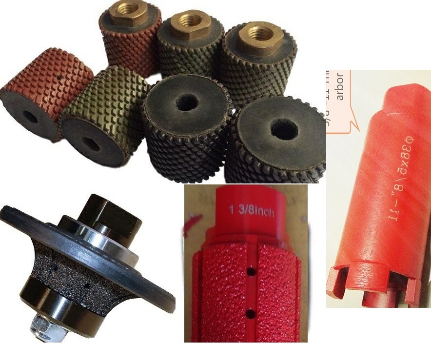 2" Grinding Polishing Drum Core Bit 3/8" Half Bullnose Router Concrete stone