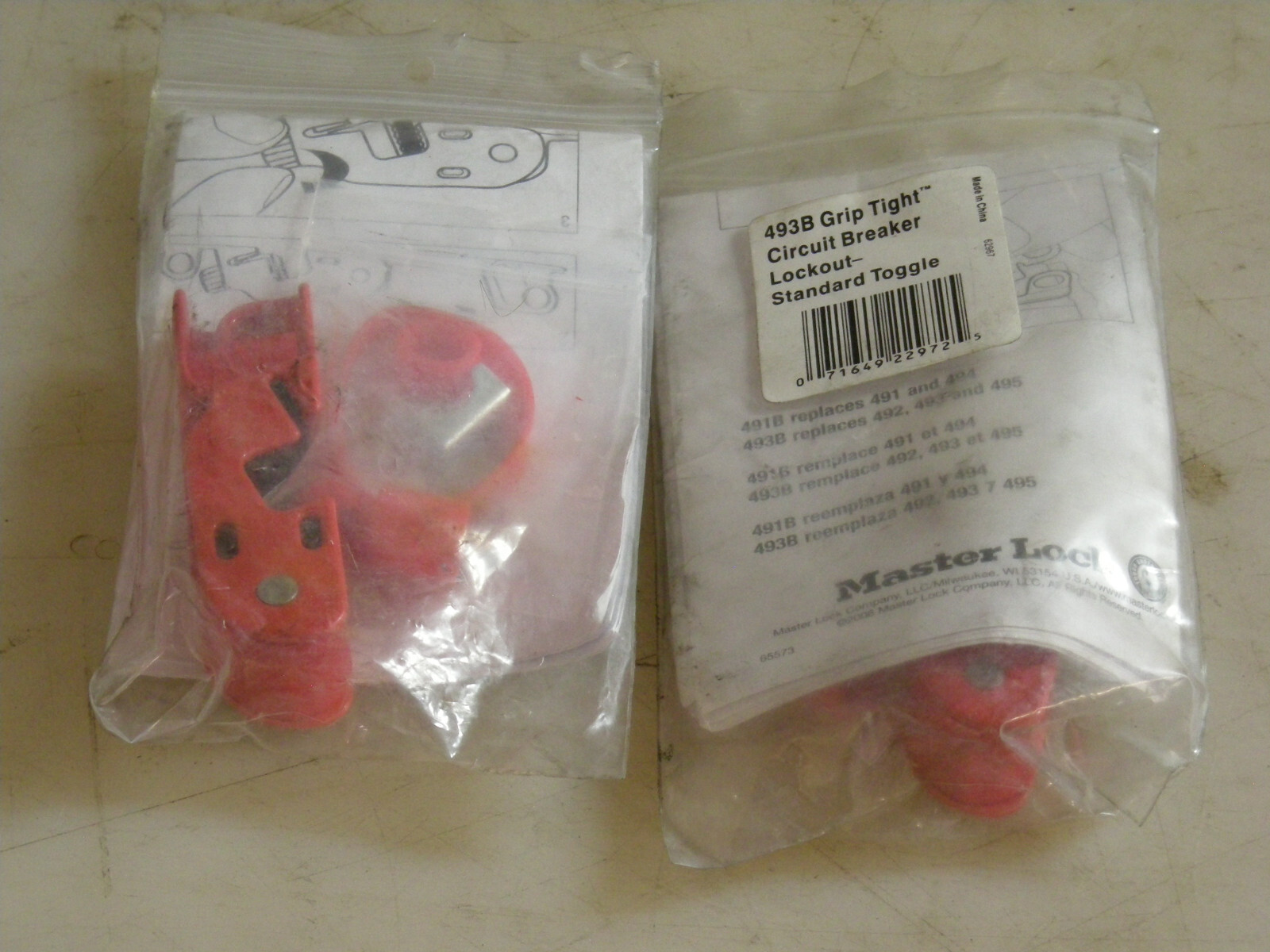 Lot of 2 Master Lock 493B Grip Tight Circuit Breaker Lockout standard toggle