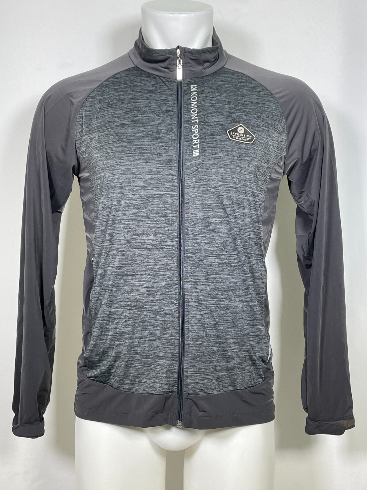 Komont Sport Gray Full Zip Technical Outdoor Performance Jacket Men's MEDIUM